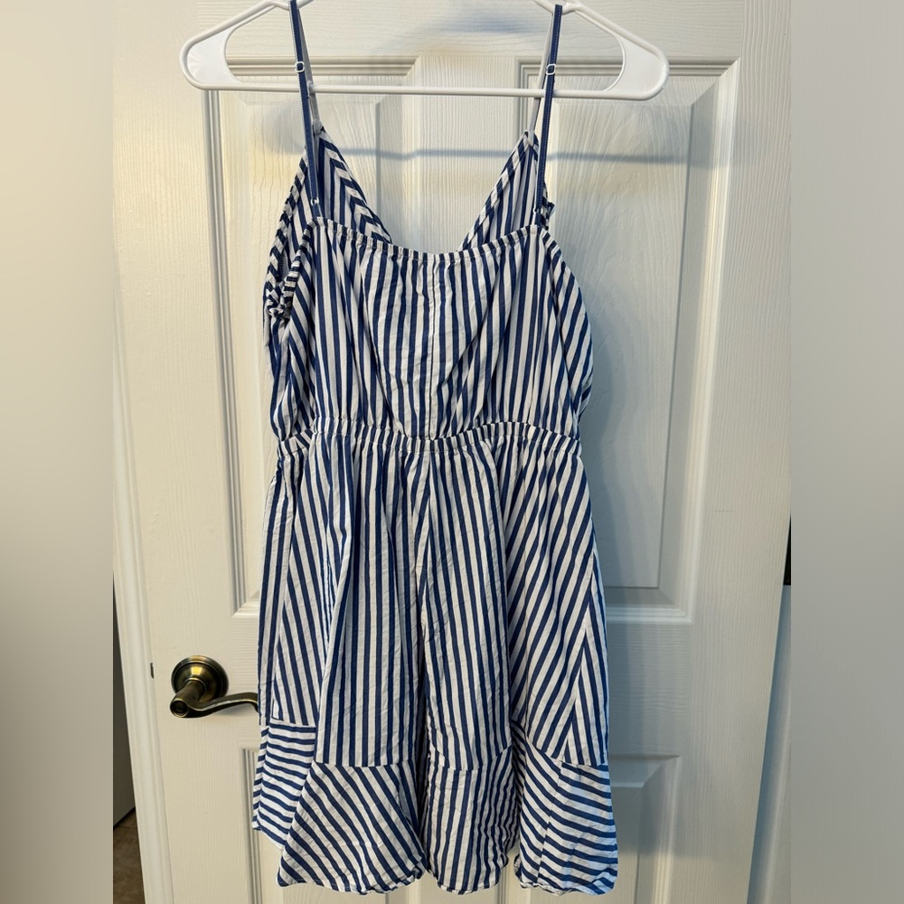 Striped Ruffle Wrap Cami Dress - Picture 3 of 4